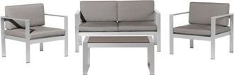 Beliani Beliani - Modern 4 Piece Aluminium Sofa Set with Coffee Table Dark Grey Salerno