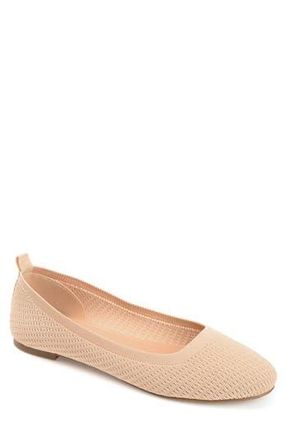 Journee Collection Maryann Knit Flat - Narrow Width in Beige at Nordstrom Rack, Size 6.5