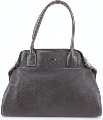 Tod's Brown Leather Handbag Shoulder Bag Tote Bag (Pre-Owned)