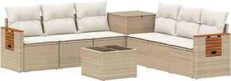 vidaXL Juego De Sof&aacute; 8 Uds. Beige Y Blanco Crema Vidaxl