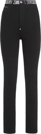 Philipp Plein Super High Waist Jegging - Dames - Skinny Jeans - Zwart - W29 - Katoen - Jeans