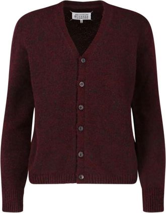 Maison Margiela Burgundy Wool Blend Cardigan