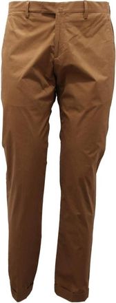 BRIGLIA 1949 Slim Tabak Broeken Made in Italy - Heren - Slim Fit Broeken - Bruin - 2XL - Katoen - Broeken