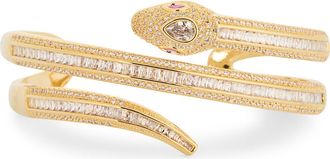 Eye Candy Los Angeles Nadine Cubic Zirconia Snake Wrap Bracelet in Gold at Nordstrom Rack