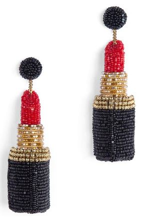Deepa Gurnani Beaded Lipstick Drop Earrings in Red at Nordstrom