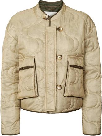 Rabens Saloner Jassen, Dames, Beige, L, Polyester, Vintage-geïnspireerde Gewatteerde Jas Zand
