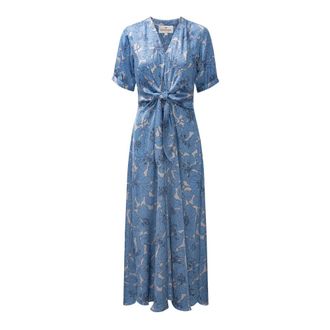Karmamia Midi Jurken - Dames - Casual kleedjes - Blauw - S - Kleedjes