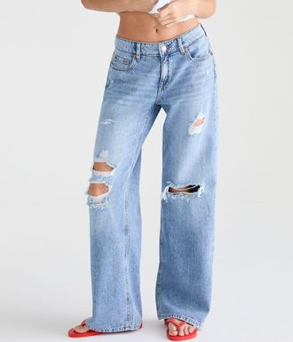 A&eacute;ropostale Low-Rise Baggy Wide Leg Lightweight Luxe Jean