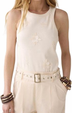 Summum Embellished Tank Top In Ivory