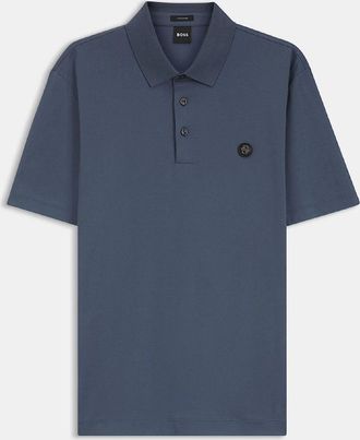 HUGO BOSS Mens C-Parris 01 Mercerised Cotton Polo Shirt - Blue - Size: 36