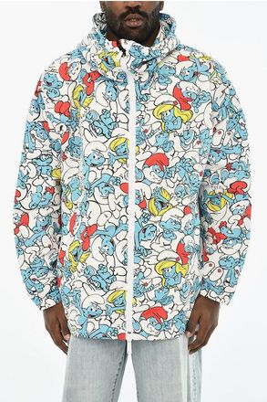 Dsquared2 THE SMURFS Giacca a vento in Nylon Stampata All-Over taglia Xl