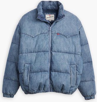 Levi's Mens Levis Super Puffer Jacket Slightly S in Sidetracked - Blue - Size X-Small