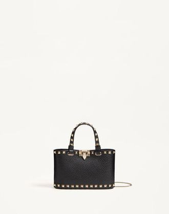 Valentino Garavani Rockstud Mini Shopping Bag In Grainy Calfskin Wo