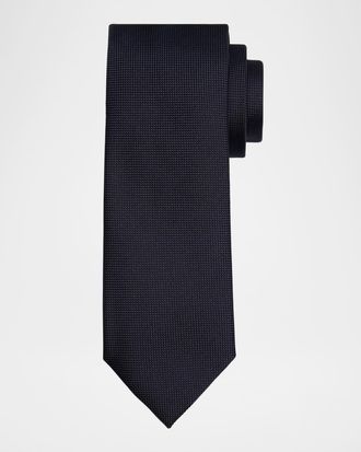 Ermenegildo Zegna Mens Tic-Weave Silk Tie