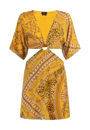 Faina Mini-jurk met uitsparingen Dames geel