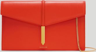 DeMellier The Tokyo Clutch in Poppy Red Smooth Leather Clutch
