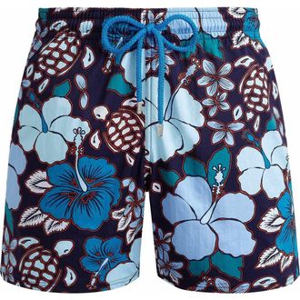 Vilebrequin Mens Tropical Turtles Stretch Swim Trunks in Minuit at Nordstrom, Size Medium