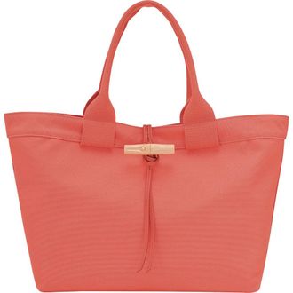 Longchamp Large Le Roseau Toile Cotton Canvas Tote in Sunset at Nordstrom