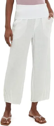 Xcvi Vasco Crop Womens Clothing White : LG (Womens 12-14), Linen