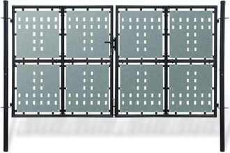 vidaXL Puerta De Valla De Jard&iacute;n Negra 300x200 Cm Vidaxl