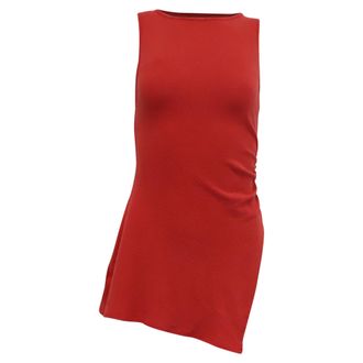 Reformation Scoop Neck Sleeveless Top in Red Lyocell