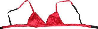 Dolce & Gabbana Womens Red Silk Satin Triangle Soft Cup Br Underwear Elastane Clothing