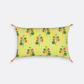 La Redoute Interieurs Kussenhoes met Oost-Indische kers en strepen 50x30 cm, Lena