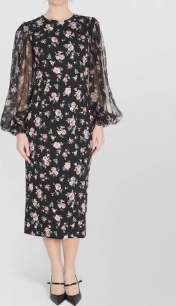 Dolce & Gabbana rose print silk blend midi dress