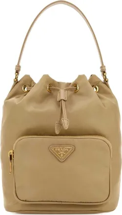 Prada Duet Drawstring Pocket Bucket Bag