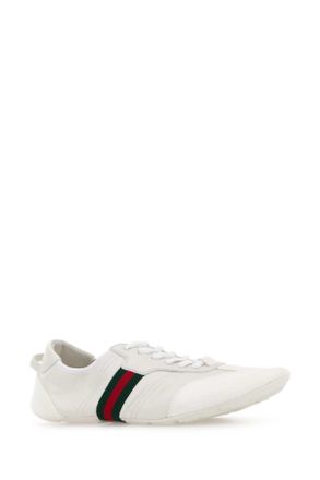Gucci Womens White Leather And Suede Flex Sneakers Gwhgwhvrvgwh