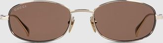 Gucci Oval Frame Sunglasses, Gold