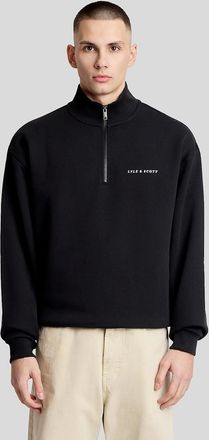 Lyle & Scott Lyle And Scott Mens Heavyweight Script 1/4 Zip Sweatshirt - Black - Size: 42