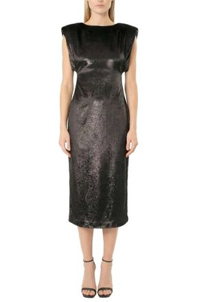 Area Stars Womens Lurex Velvet Dress In Black