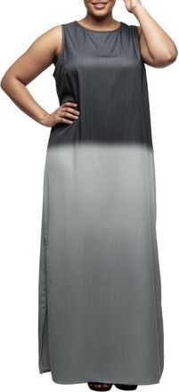 Standards & Practices Ombr&eacute; Dip Dye Sleeveless Maxi Dress in Grey Dip Dye at Nordstrom, Size 2 X
