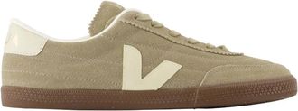 Veja Khaki Leren Sneakers met Su&egrave;de Details - Heren - Sneakers - Groen - 44 EU - Su&egrave;de - Schoenen
