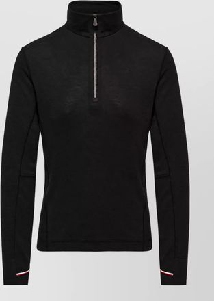 Moncler wool silk half zip mock neck sweater