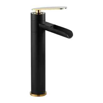 Abysse Grifo De Lavabo Monomando, Grifo De Agua Fr&iacute;a Y Caliente, Tapa Negra, Grifo De Ba&ntilde;o, Grifo De Lavabo Monomando