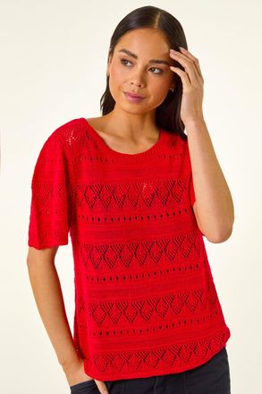 Roman Pointelle Knit Top