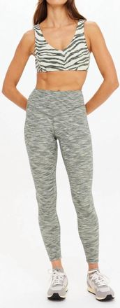 The Upside Reversible High Rise Midi Pant In Space Dye Green