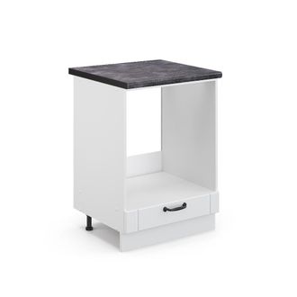 Vicco Armario Para Horno Empotrado Fame-line, Blanco Casa De Campo, 60 Cm, Et Antracita Vicco