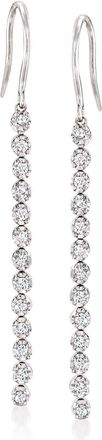 Ross-Simons Diamond Linear Drop Earrings in Sterling Silver