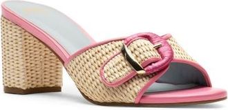 Frances Valentine Taylor Block Heel Sandal in Natural/Pink at Nordstrom, Size 6.5