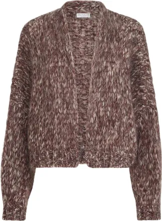 Brunello Cucinelli Malfil&eacute; mohair cardigan in Purple at Nordstrom, Size Medium