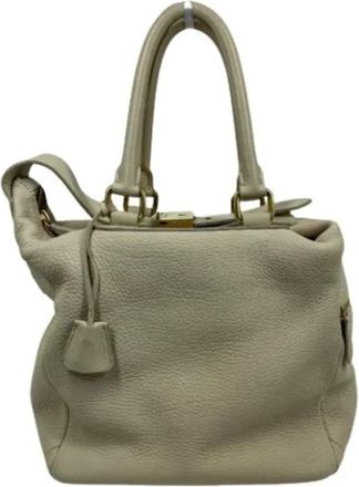 Celine Pre-owned Leather celine-bags - Dames - Vintage Handtas - Beige - ONE Size - Vintage