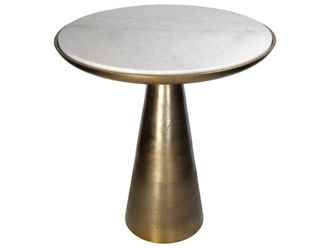 Schubiger M&ouml;bel Beistelltisch Aluminium Marmor H: 50 cm