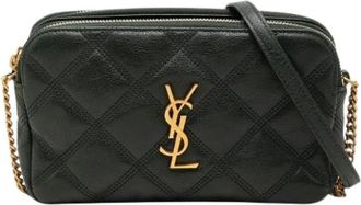 Saint Laurent Pre-owned Becky Double Zip Crossbody - Dames - Vintage Schoudertas - Zwart - ONE Size - Leer - Vintage