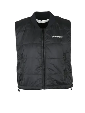 Palm Angels Black Polyamide Hooded Vest
