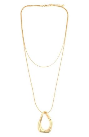 Panacea Layered Pendant Necklace in Gold at Nordstrom