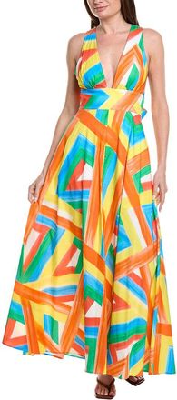 Milly Catarina Multi Stripe Poplin Maxi Dress