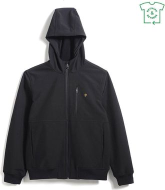 Farah Mens Rudd Softshell Hooded Sweatshirt in Black - Size X-Large